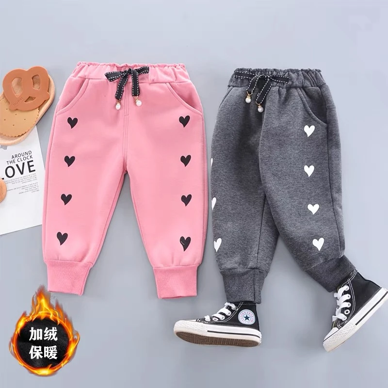 女宝宝加绒裤子新款1-3岁婴儿保暖裤洋气女童长裤秋冬季外穿童装2