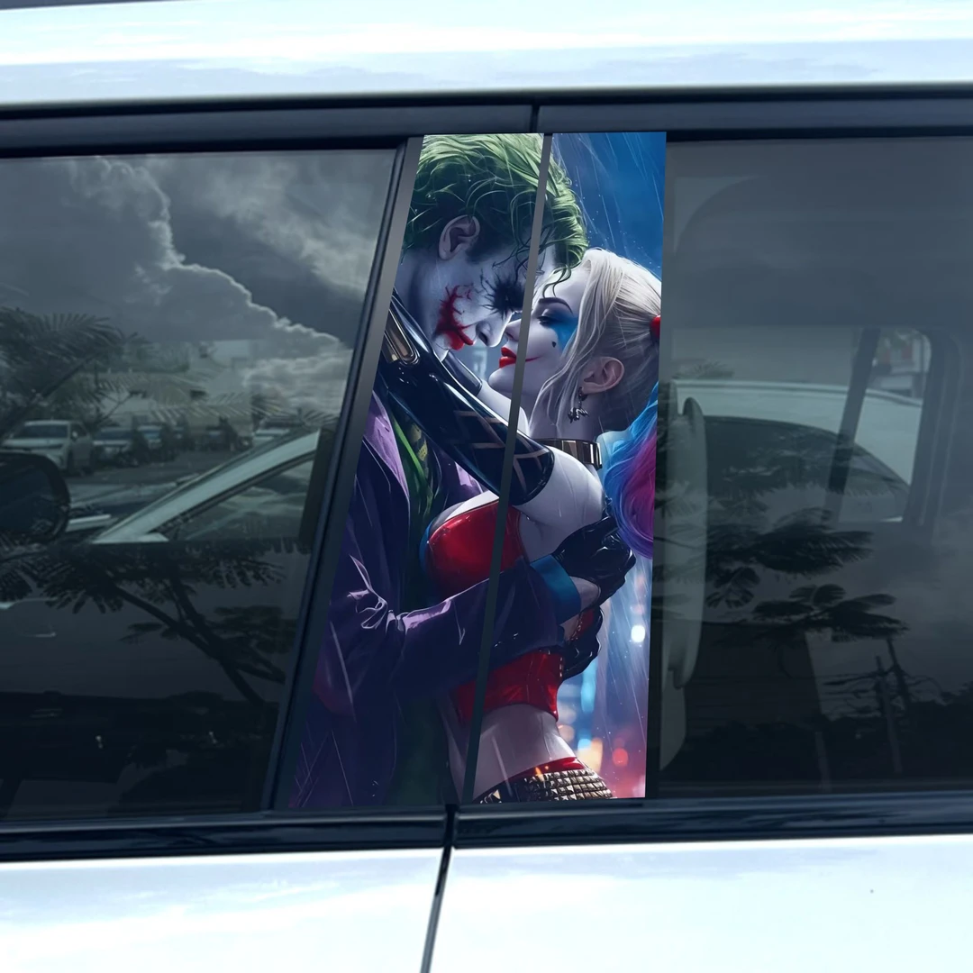 小丑贴纸汽车中柱贴画个性创意B柱保护膜金克斯装饰贴中柱改装贴