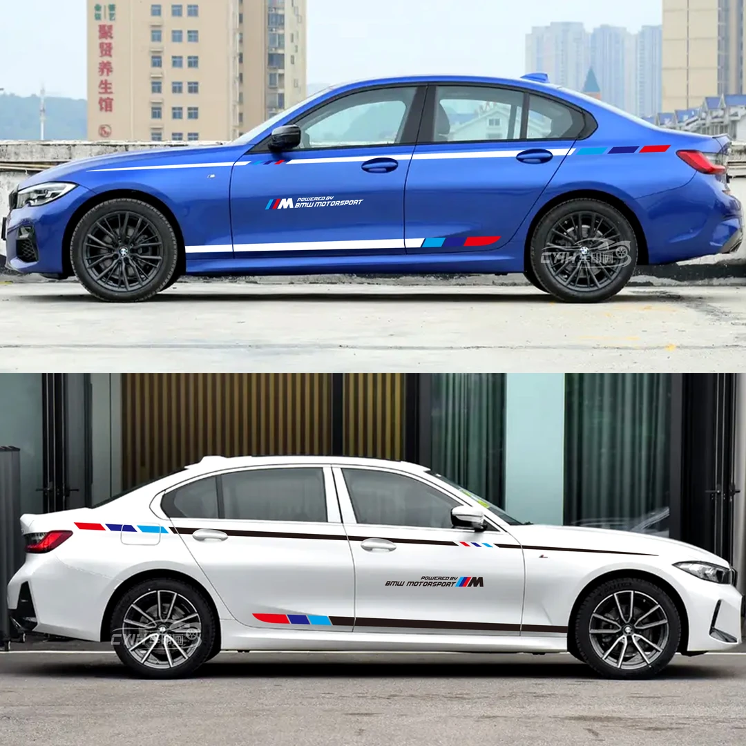 宝马3系车身腰线贴纸 宝马1系4系7系IX3X2改装个性拉花装饰彩条贴