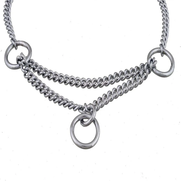 跨境饰品朋克嘻哈款链条三环扭链金色银色狗狗链可调节宠物链项圈