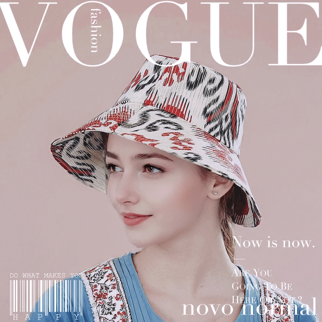 新疆维吾尔民族风艾德莱斯遮阳帽广场舞新疆旅拍百搭防晒ATLAS