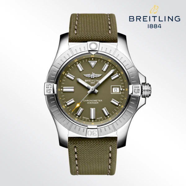 99新 BREITLING/百年灵 复仇者/表径43mm/公价29800元军绿腕表
