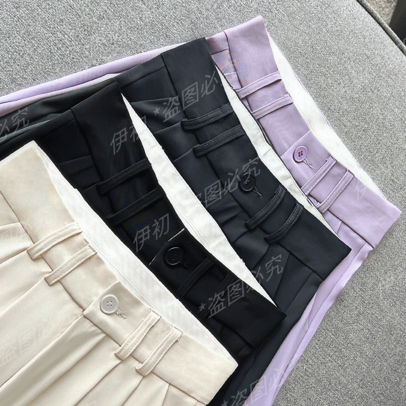 2024夏季新款坠感西装宽松显瘦百搭薄款冰感裤垂感直筒裤高腰