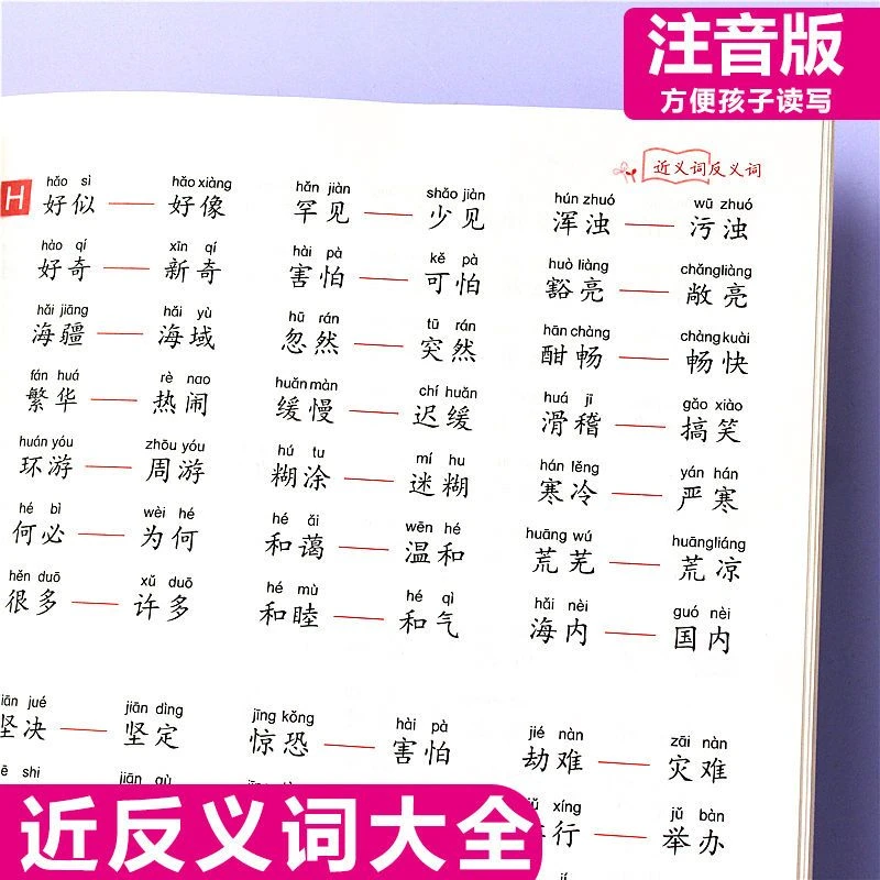 近义词反义词大全小学生人教版完整关联专项练习册典1-到6年级书