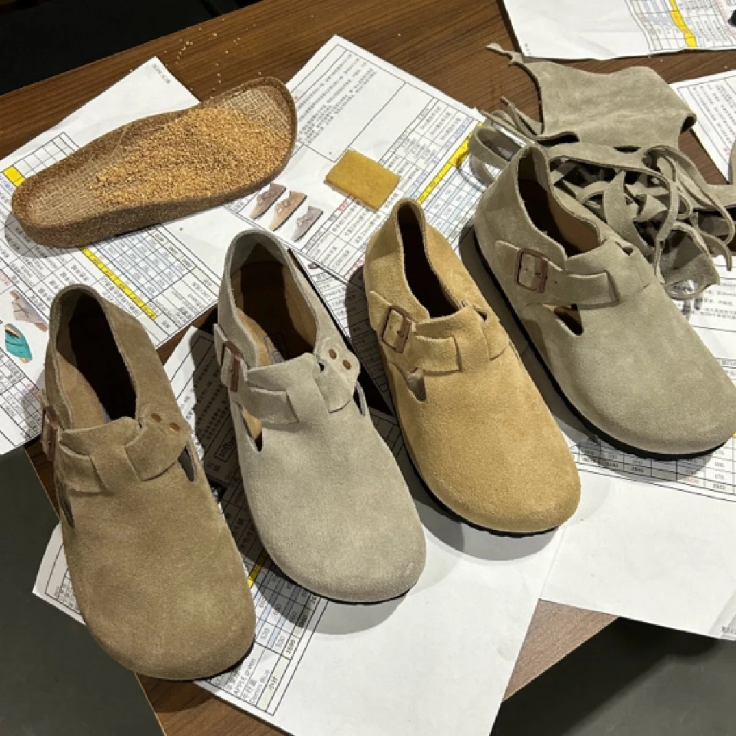 春夏新品博肯软木拖鞋一脚蹬单层厚牛皮全包鞋1626