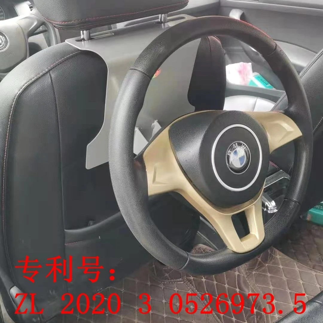 教练车后排车载方向盘教练车通用型靠背头枕款练习方向盘新手练习