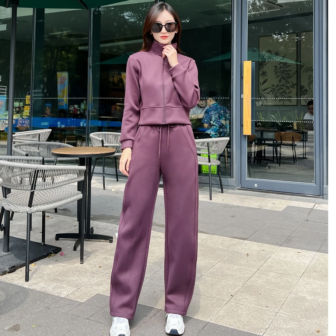 身形计时髦洋气立领休闲运动裤子女显瘦纯色单裤子7716