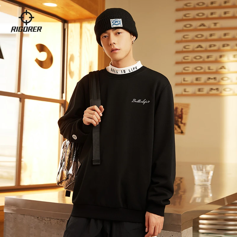 【加绒】准者套头圆领卫衣2023秋季新款男女宽松长袖运动休闲百搭