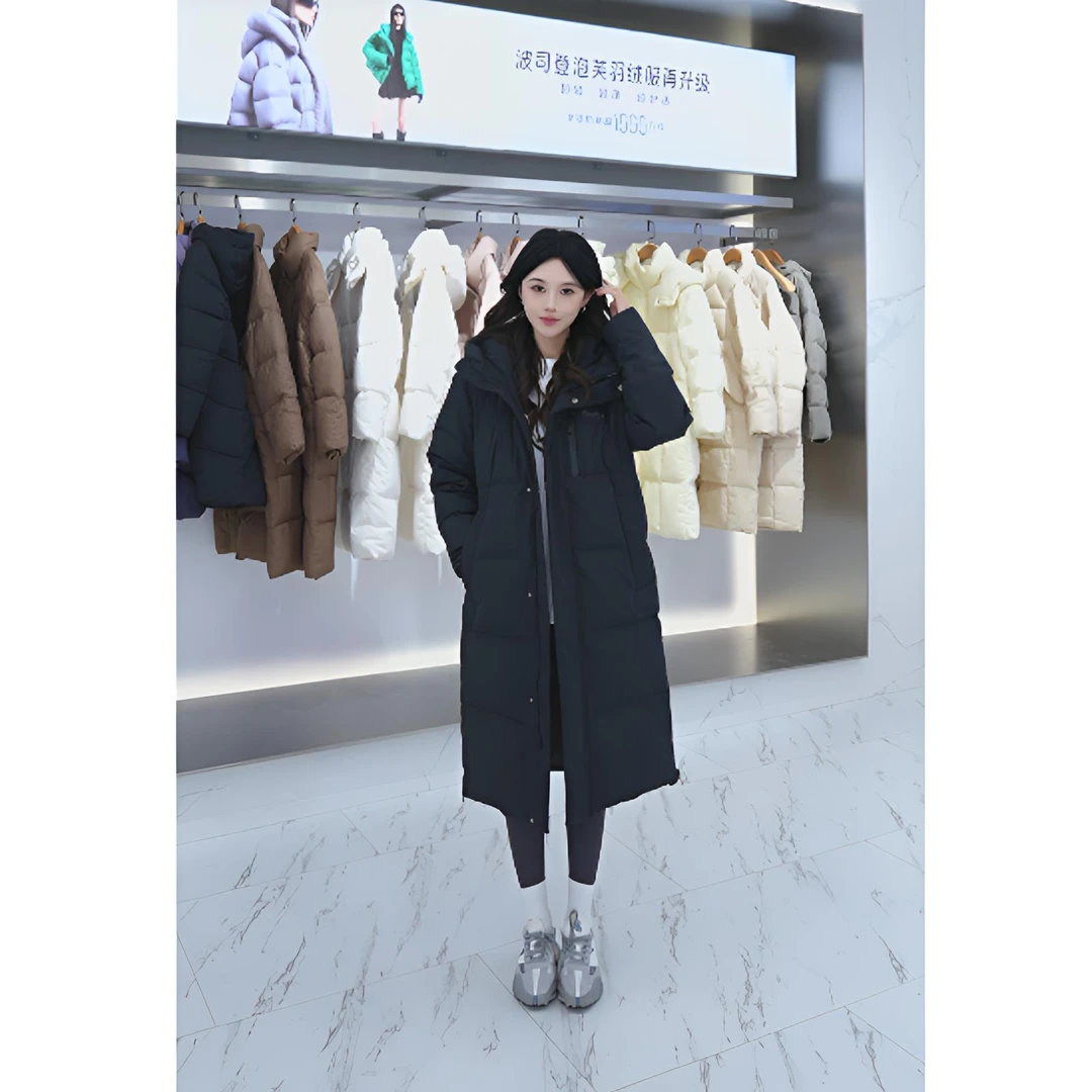 【有券】2024冬季新款男女同款长款时尚休闲羽绒服B40145215