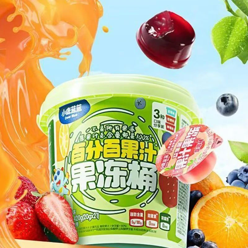 小鹿蓝蓝百分百果汁果冻桶420g可吸果冻360g独立包装儿童果冻