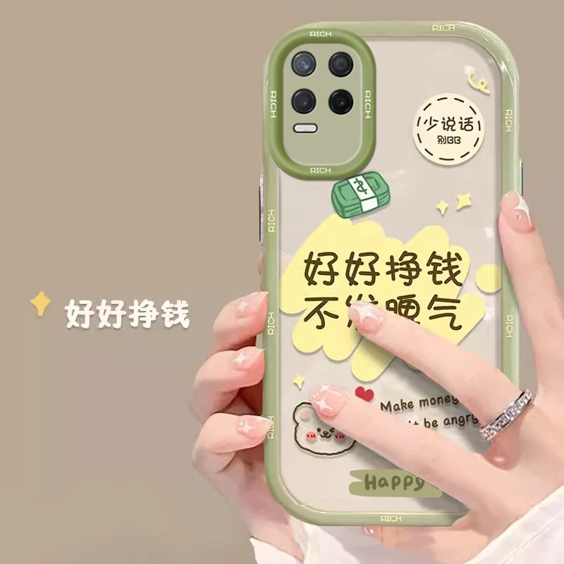realmeV13手机壳新款网红透明全包气囊防摔硅胶软壳女款创意可爱