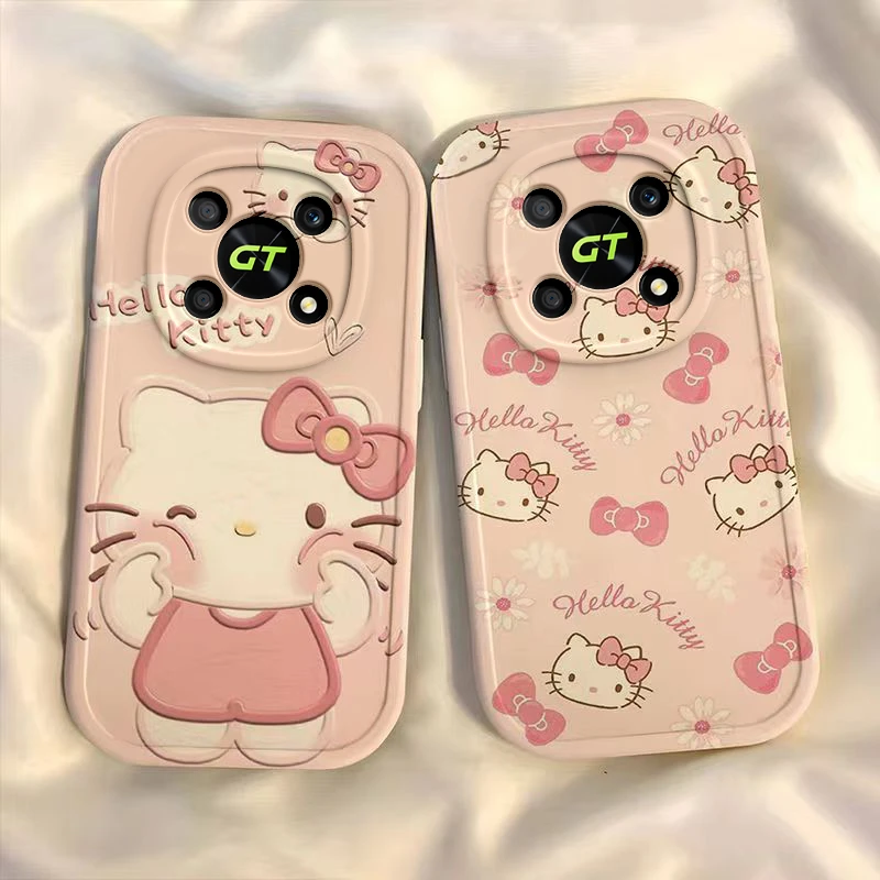 荣耀x40gt竞速版手机壳新款可爱kt猫卡通女粉全包防摔保护套软壳