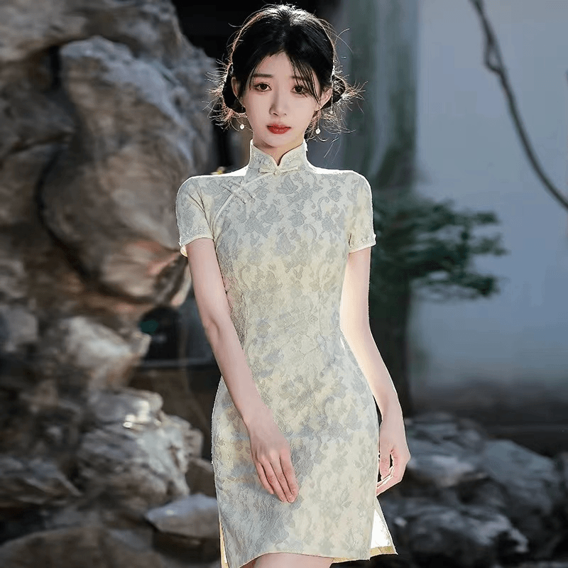 短款旗袍 小个子日常修身显瘦年轻少女款改良版 夏季新款短裙