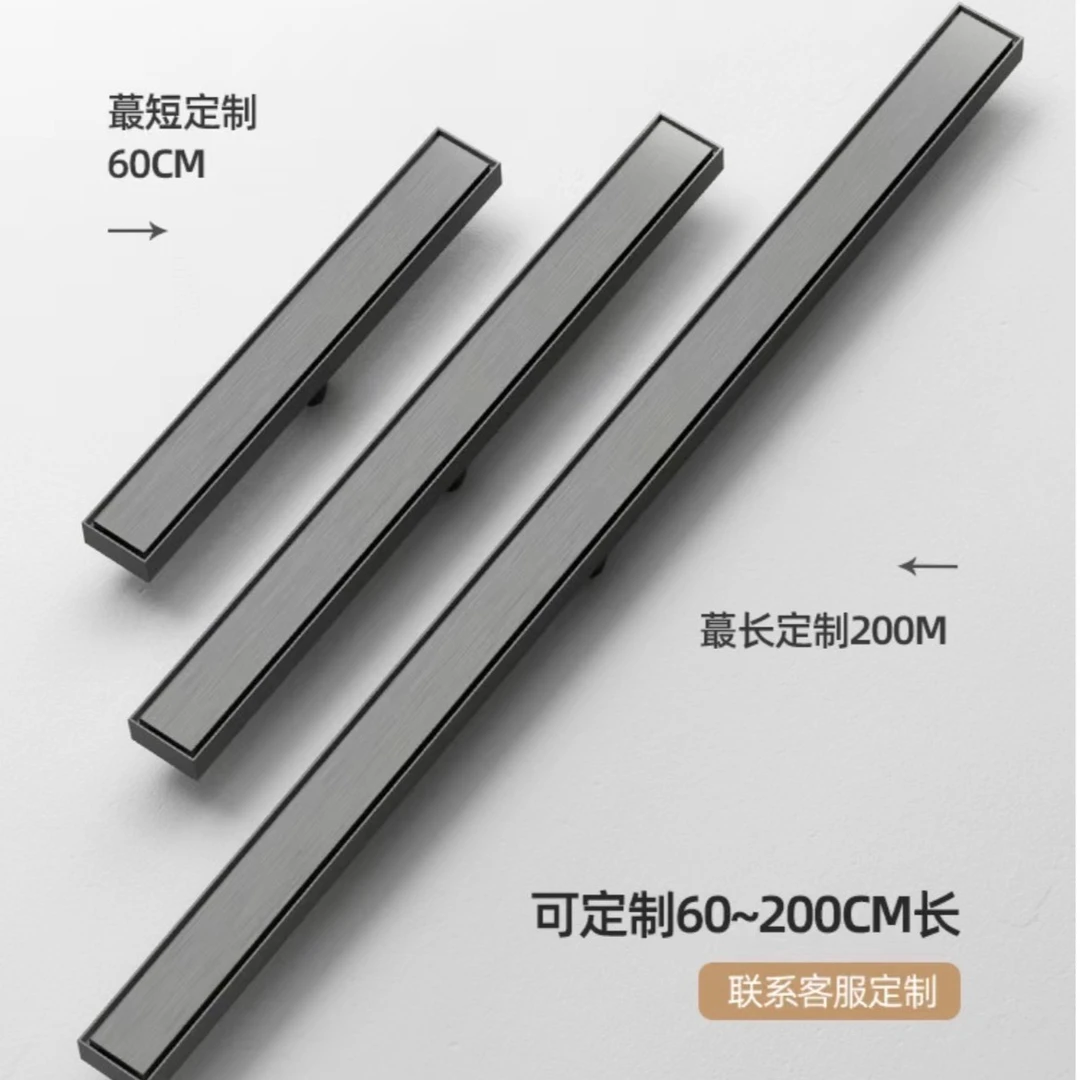 秦铜匠加长隐形全铜防虫防臭卫生间大排量可镶嵌瓷砖隐形长地漏