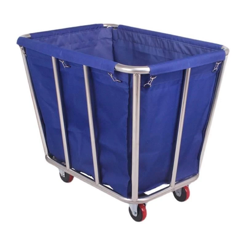 布草车酒店客房服务车宾馆洗衣房工作车脏布草回收车不锈钢手推车