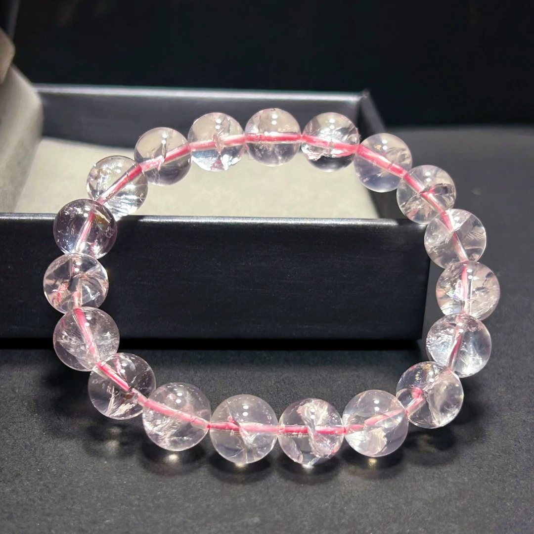 天然粉阿赛斯特莱水晶星光白粉手串正品气质时尚礼物