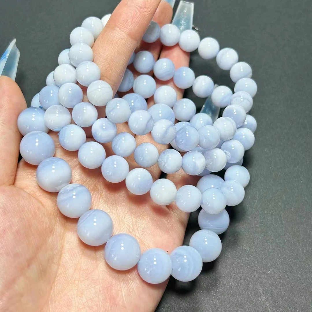 天然蓝纹玛瑙手串蓝纹奶酪手串阿根廷原矿正品玉石男女款小众礼物