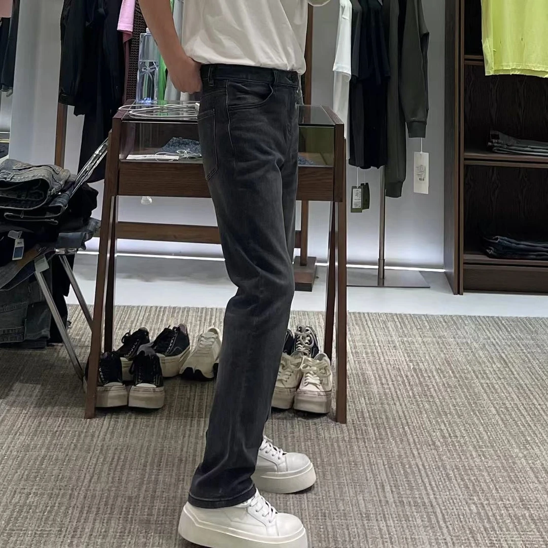 TKTHEKING/1922-1秋冬新款男士直筒简约百搭水洗高级灰显瘦牛仔裤