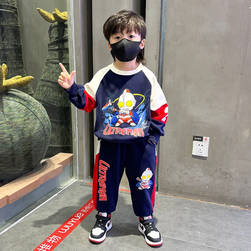 奥特曼衣服男童秋季套装2024新款酷帅男孩儿童春秋款运动长袖卫衣