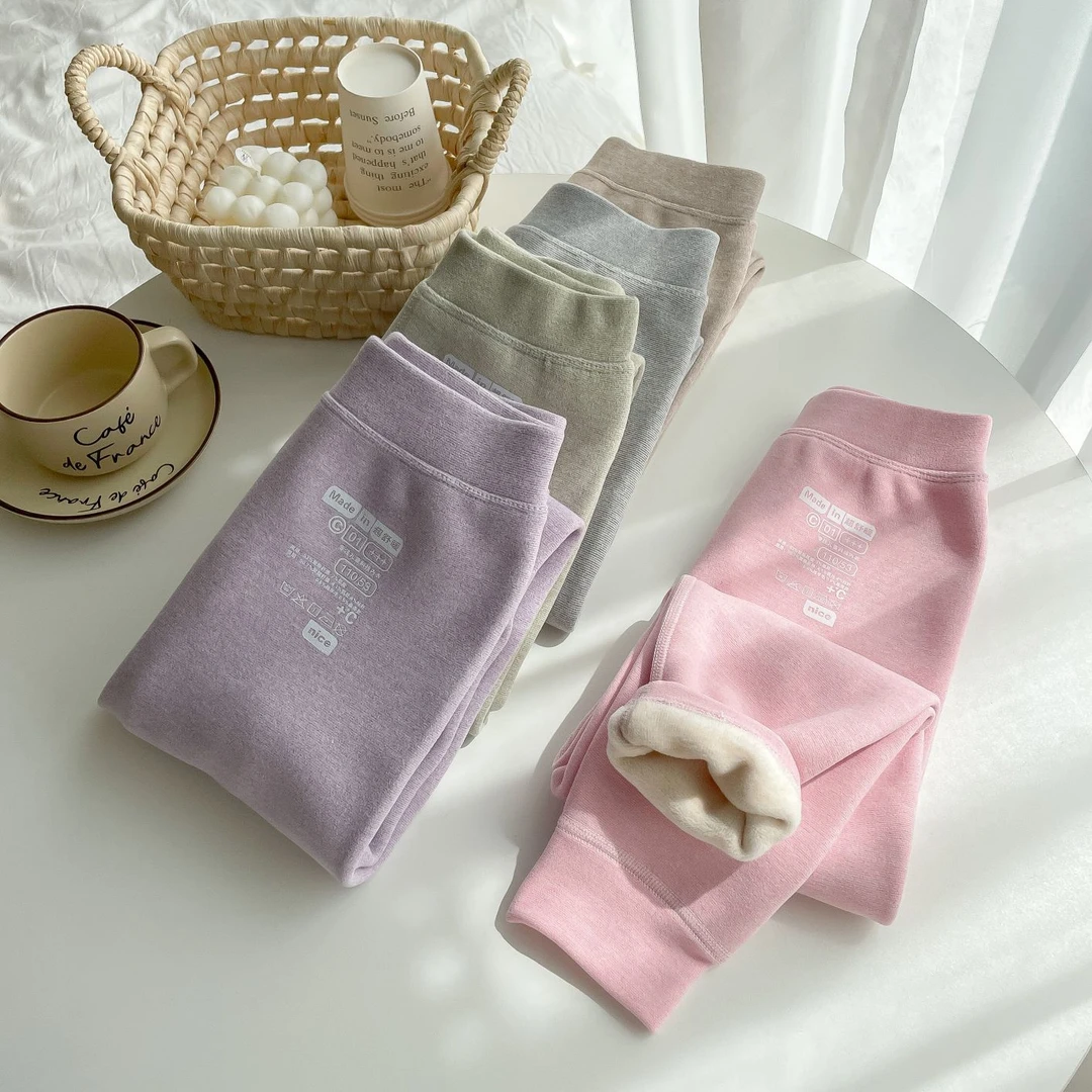 【羊毛蚕丝无骨保暖裤】冬季新款男女儿童加绒加厚保暖裤打底裤