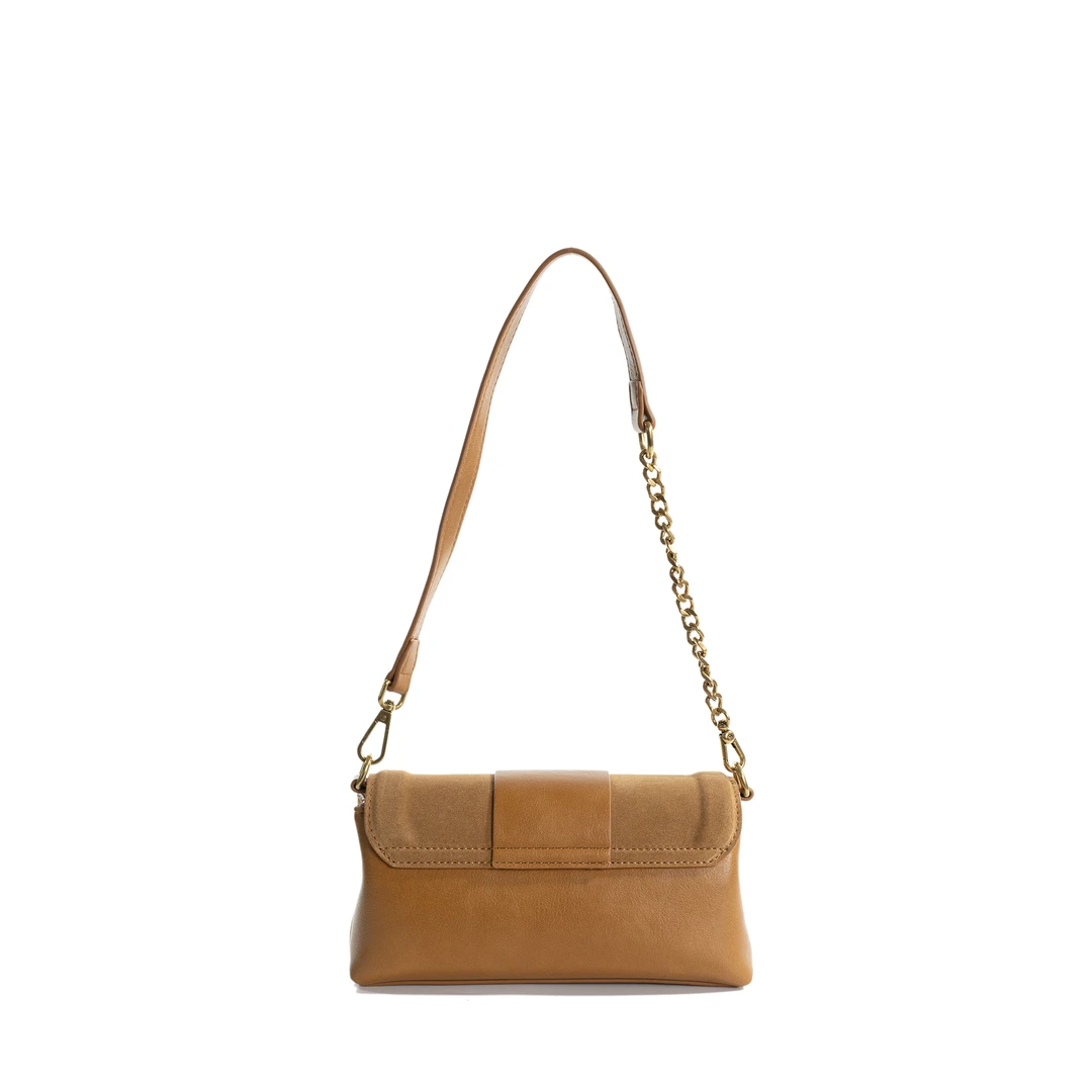 BV&BP新款设计师腋下小众时尚单肩斜挎女包BV8560-卡其