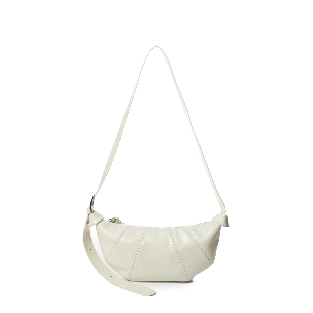 BV&BP新款小包设计简约慵懒单肩腋下饺子包斜跨女包BV23317-白色