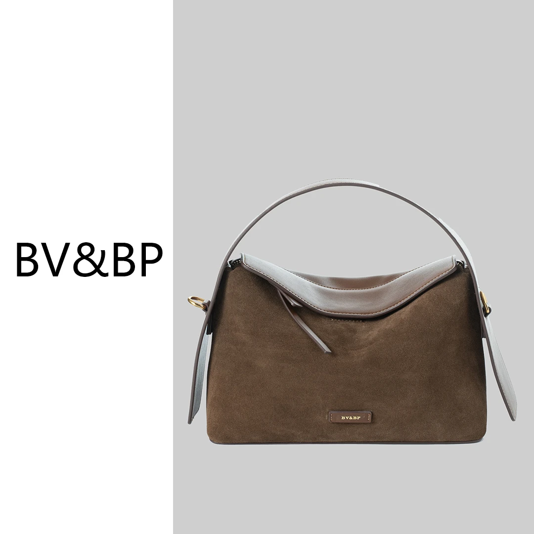 BV&BP新款时尚饭盒复古真皮单肩手提斜挎女包BV0814-红棕-MHF