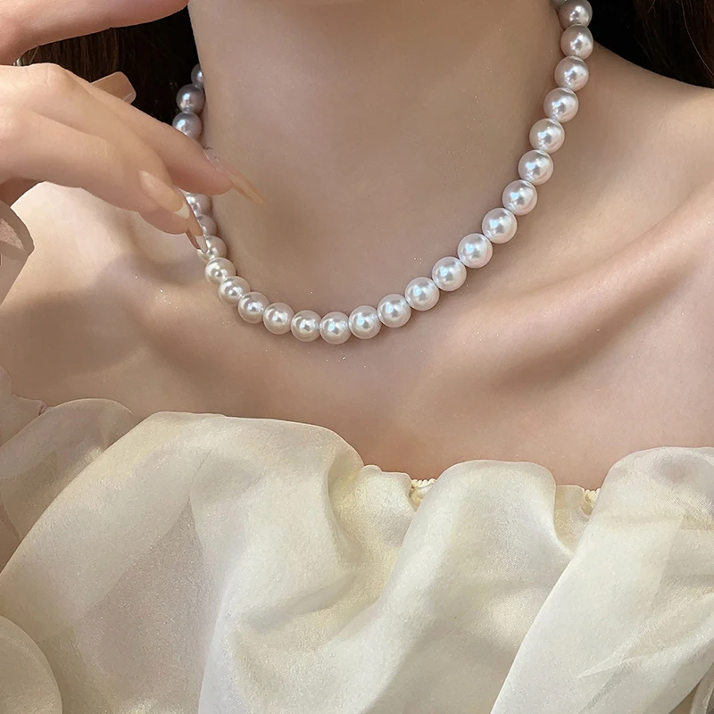 【10mm】仿珍珠项链女锁骨链气质简约颈链2024新款送女友