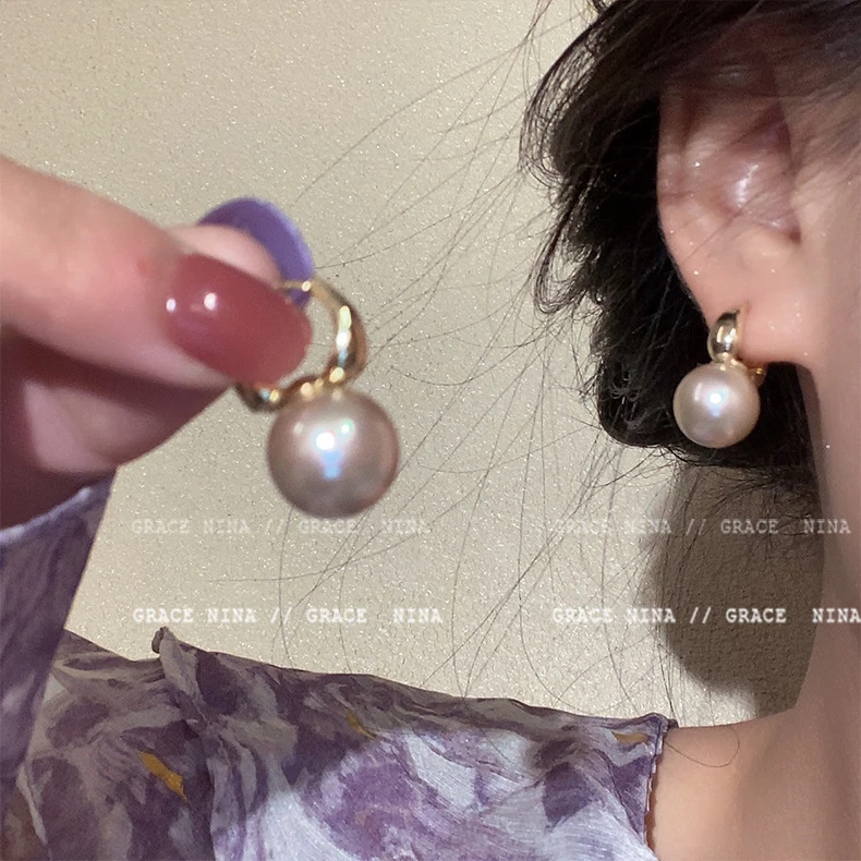 铜合金亚克力耳饰 法式复古耳环小众设计耳钉气质百搭网红耳扣437