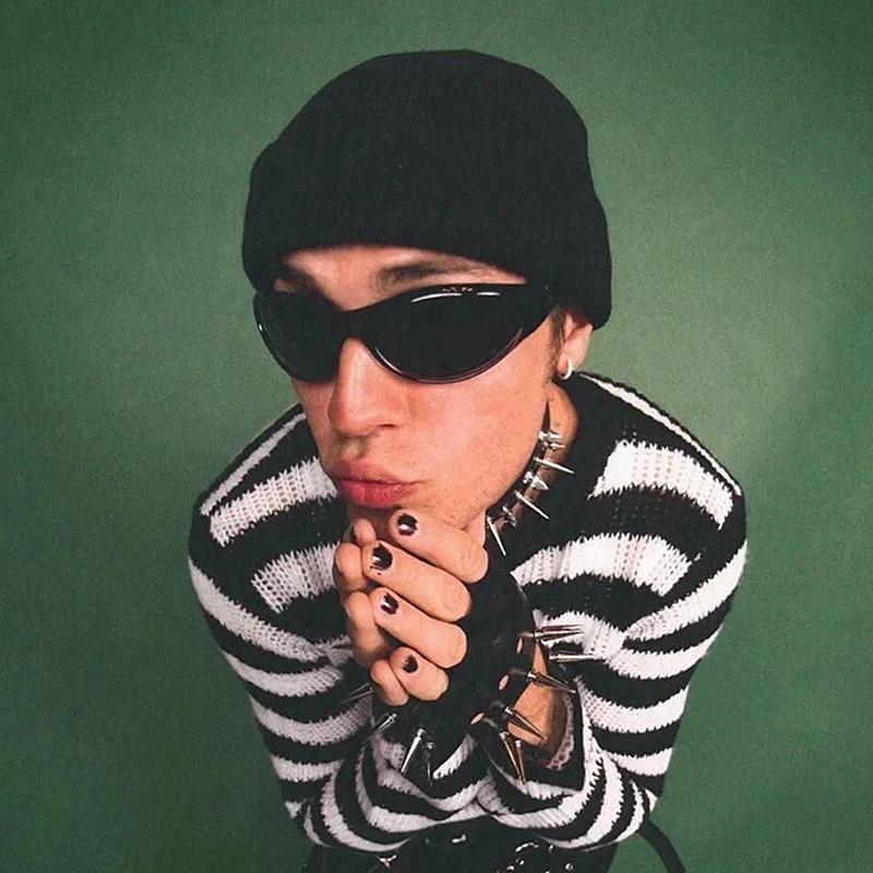 赛博朋克千禧风未来科技感太阳眼镜男女潮明星贾斯丁比伯高街墨镜