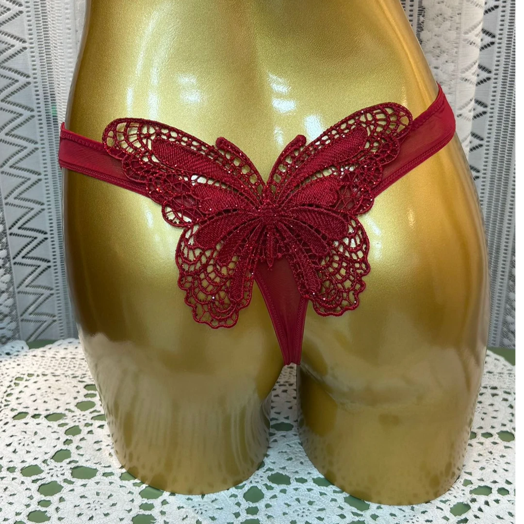 xarifa爆款蝴蝶烫钻女士三角内裤性感舒适301