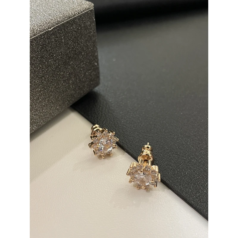 原创 太阳花卉闪鉆经典网红同款 耳环4137-011