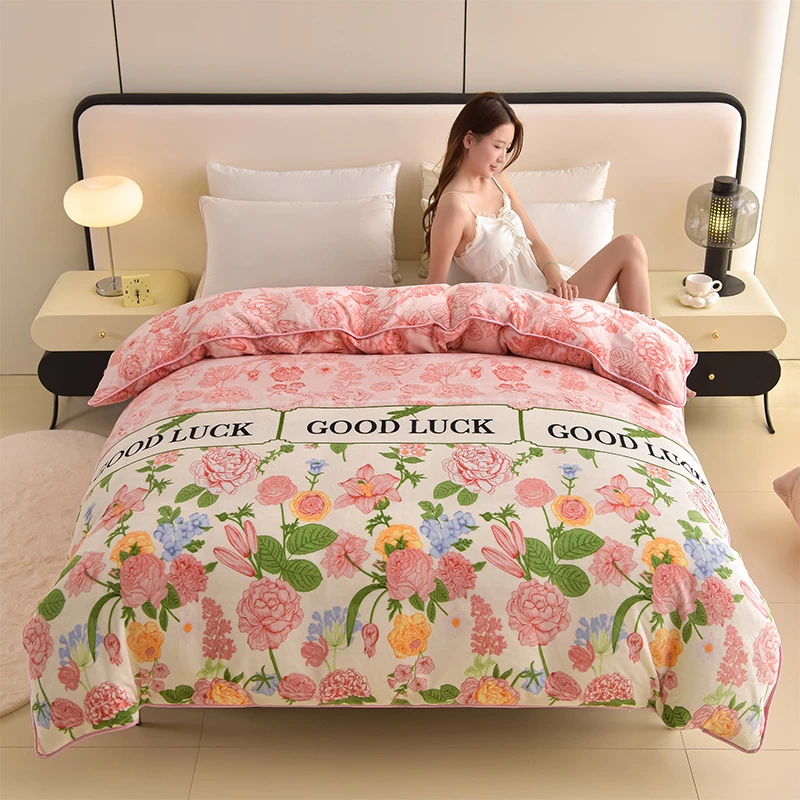 冬季新款加厚加绒双面绒牛奶绒单被套