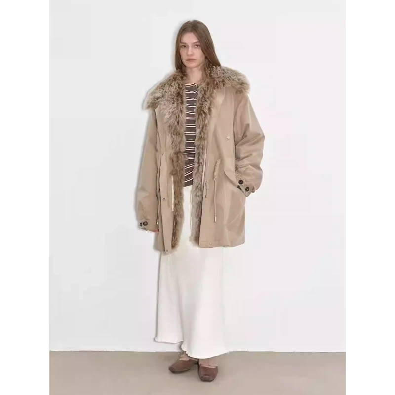 付智恩【国庆】绿里奇迹 休闲宽松抽绳中长款羽绒派克服