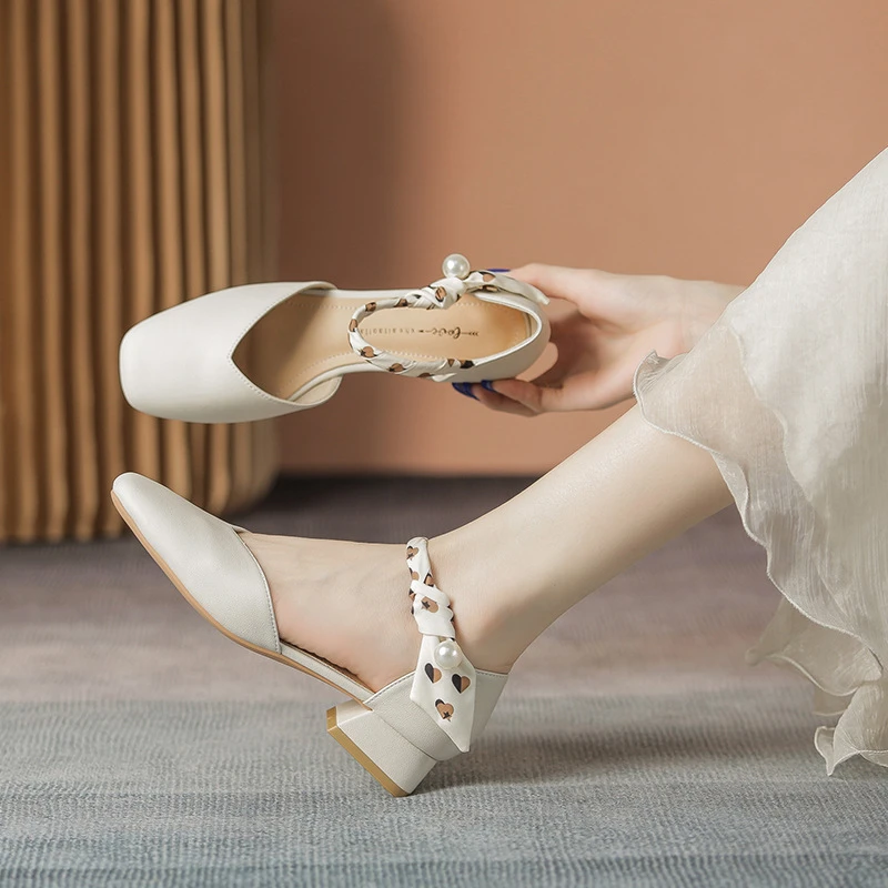 仙女风气质包头时装凉鞋女2024夏季新款法式高跟鞋设计感粗跟女鞋