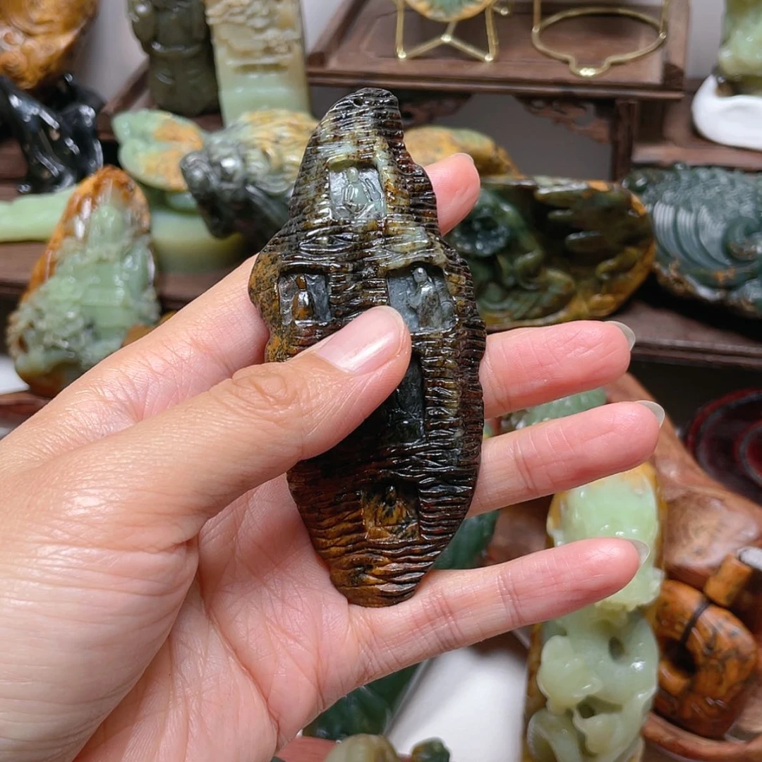 【闪购商品】岫岩河磨玉（透闪石质玉）挂件未镶嵌一***～