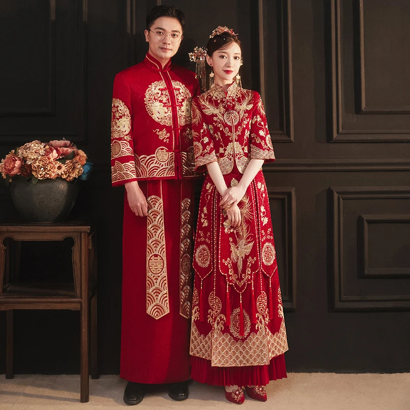 秀禾服女装2024新款新娘出嫁结婚嫁衣敬酒出阁穿简约大气显气质女