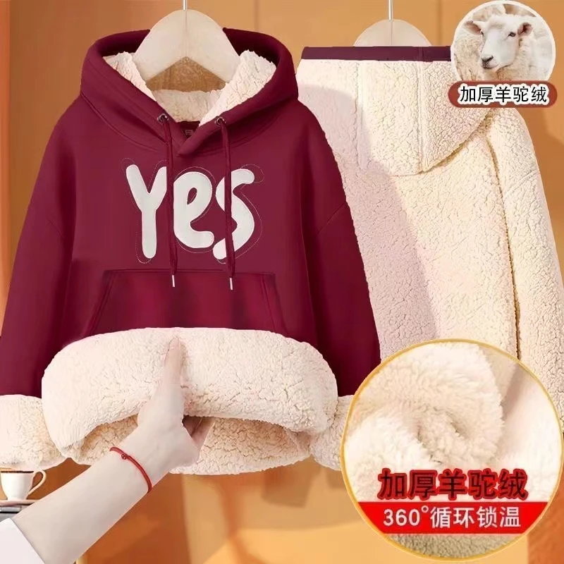 女童秋冬款卫衣中大童网红加绒连帽上衣保暖时尚童装儿童加厚冬装