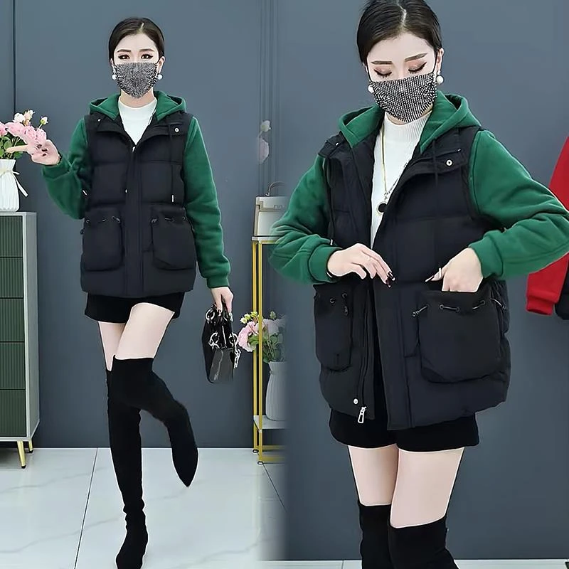 假两件棉服女士加厚短款外套2023冬季新款休闲棉衣小个子潮【达人】