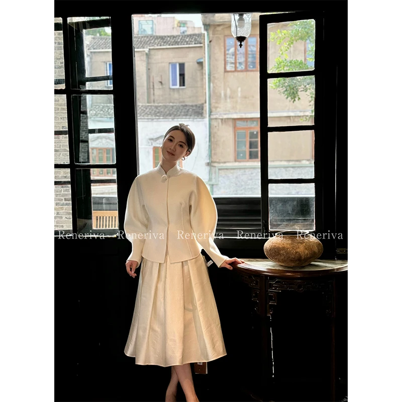 ROUGUIII  旗袍领弯袖外套