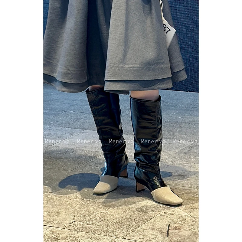 ReneRiva买手店 ICE DUST 尖头细跟中筒高跟靴