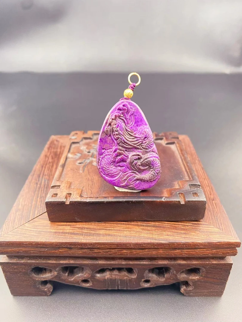 【龙腾盘旋】精美雕刻吊坠 18K金 舒俱来南非老料H