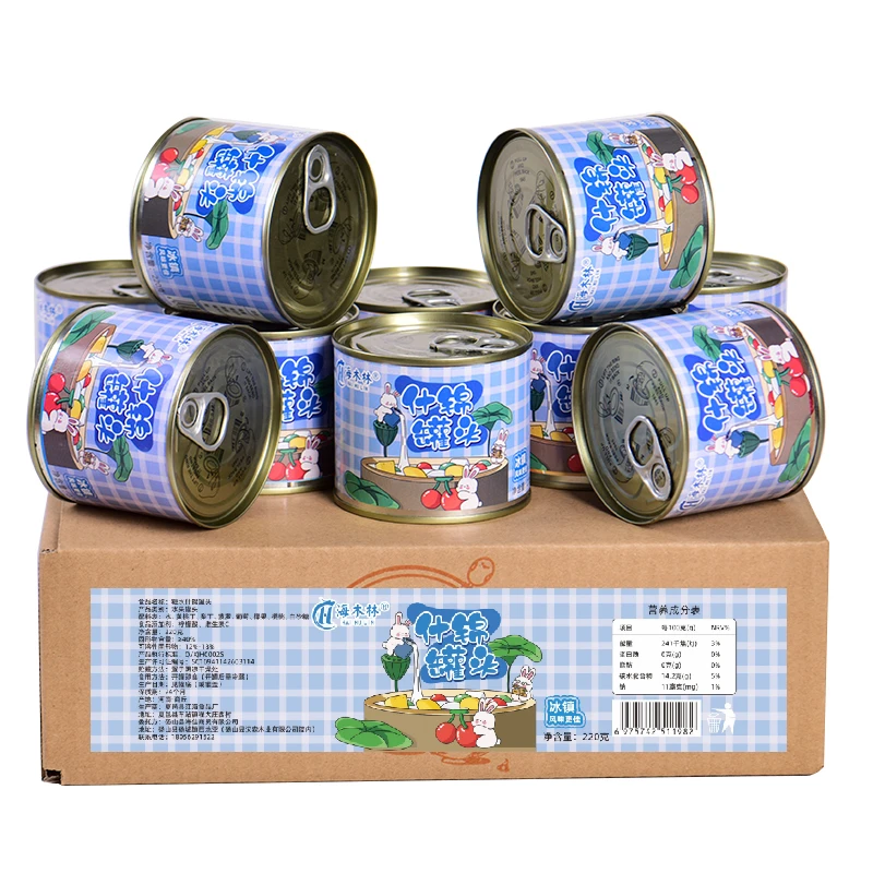 新鲜糖水什锦罐头220g整箱美味午后水果绿色水果捞零食正品即食
