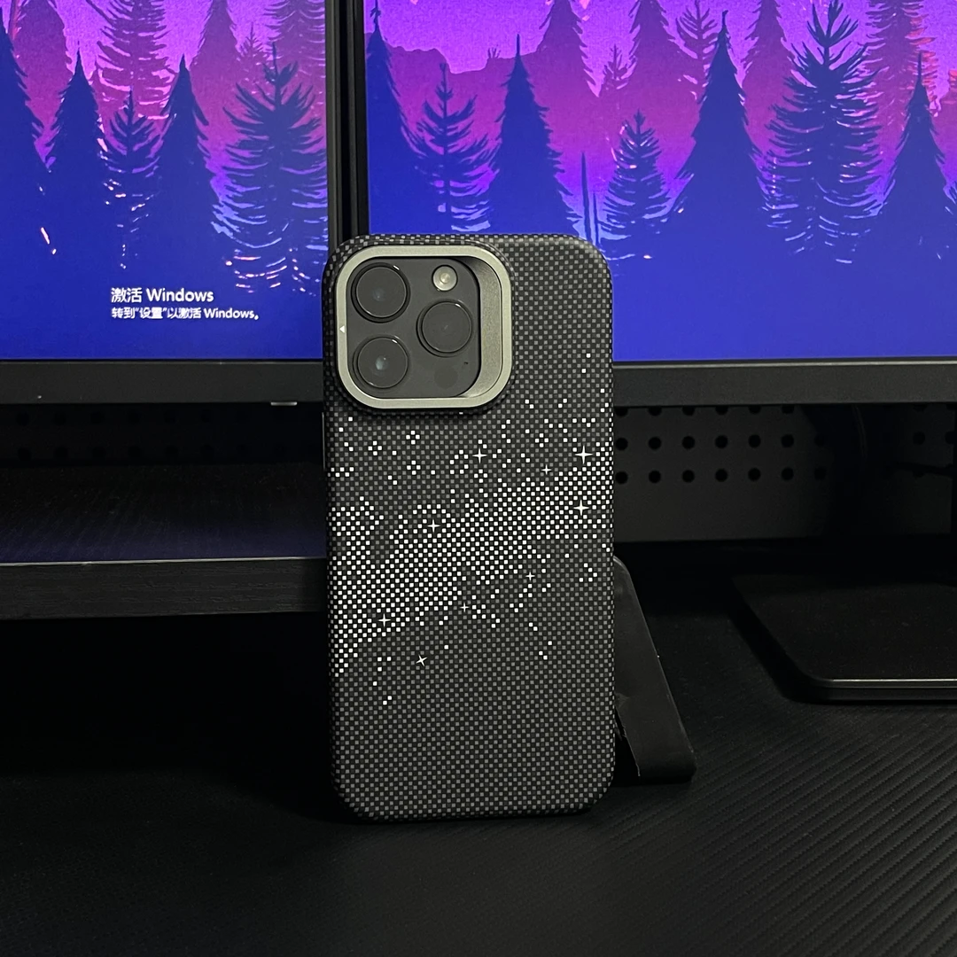 高档星河磁吸苹果14promax手机壳iPhone15pro镜头支架13轻薄14pro