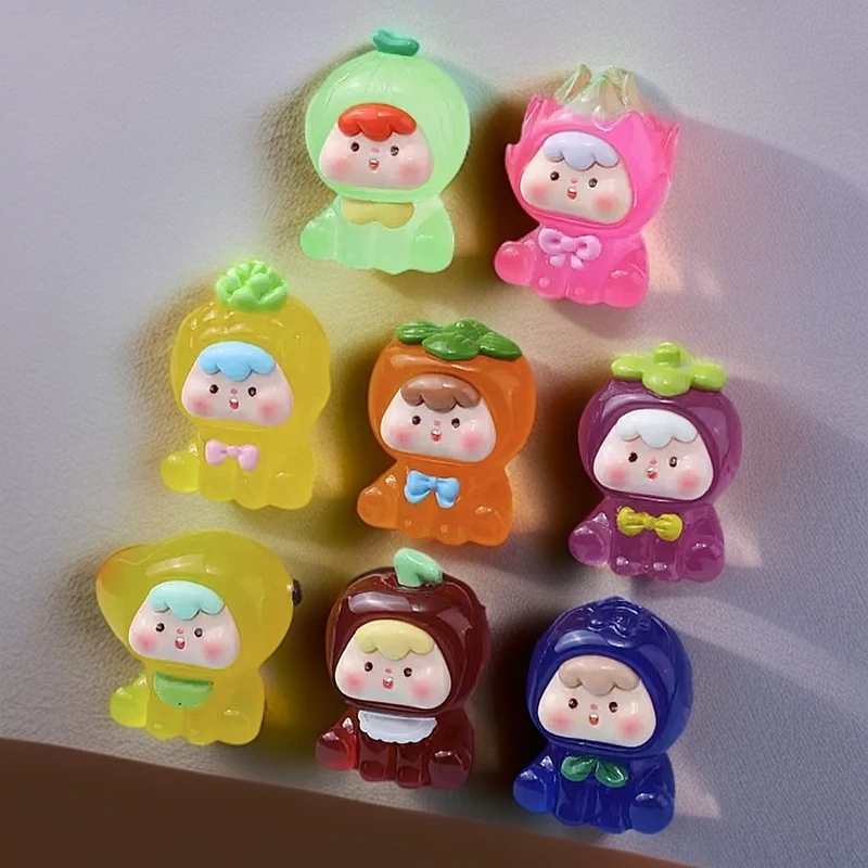 【直播拆】水果崽崽四代夜光立体diy饰品钥匙扣挂创意桌面摆件