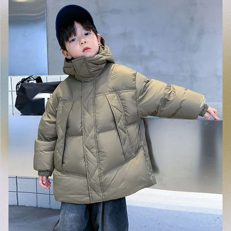 儿童羽绒服男童加厚冬装2023新款中大童男孩90白鸭绒外套保暖上衣