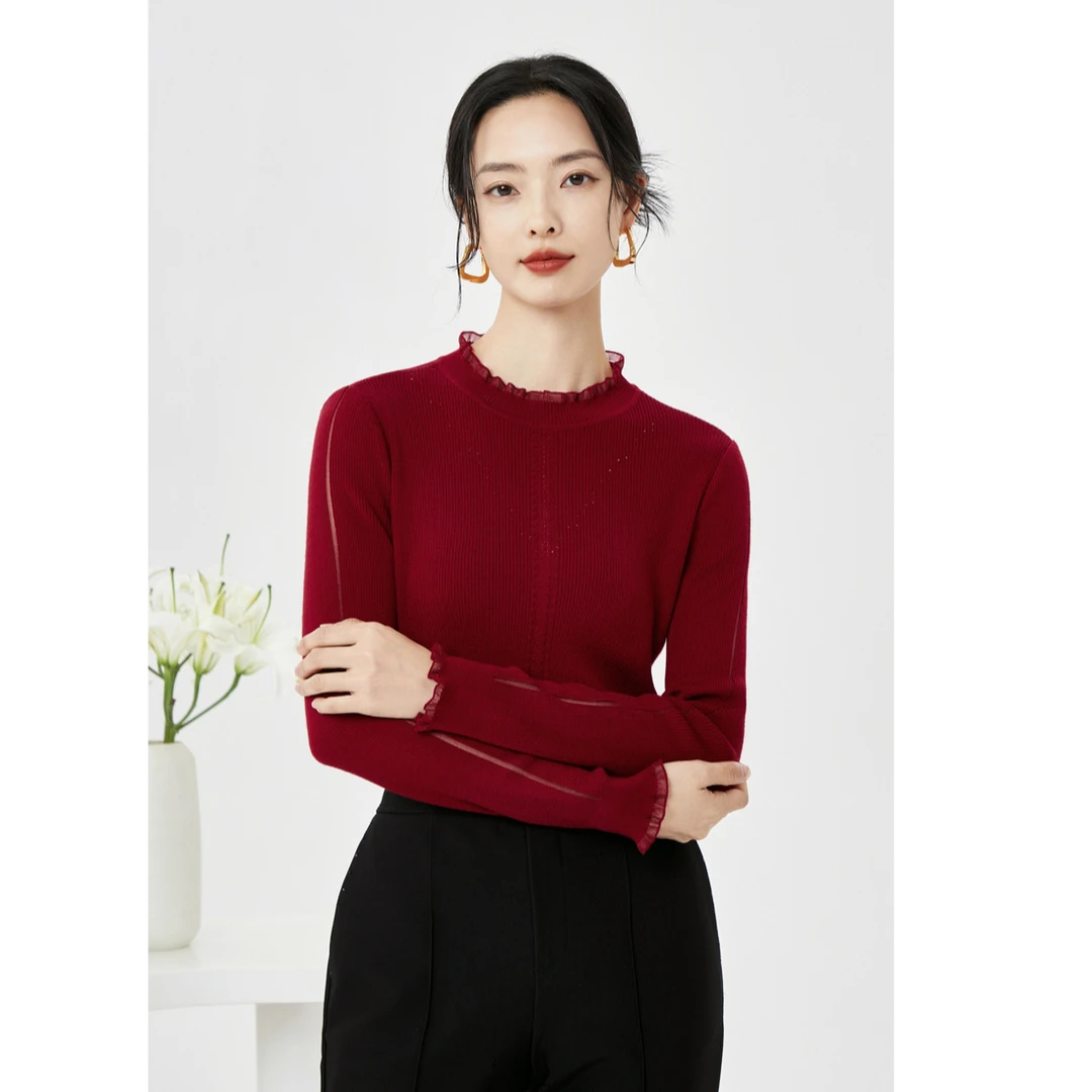 娜尔思气质时尚优雅显瘦女款秋冬季新款短款针织毛衫NZ03425A6