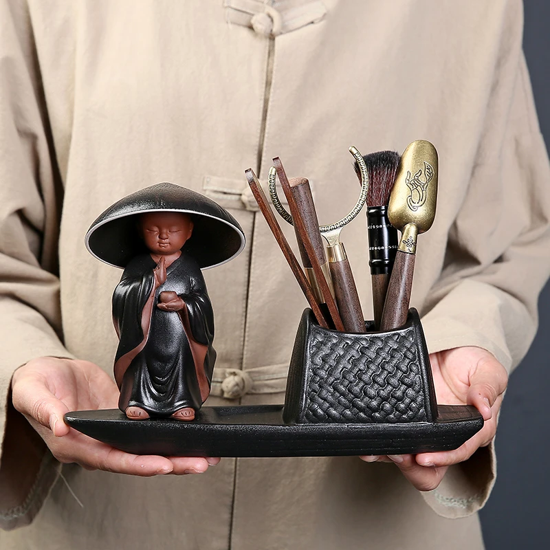 茶具配件 茶刀茶则茶夹 6君子养壶笔茶笔 小船茶宠茶道六君子套装