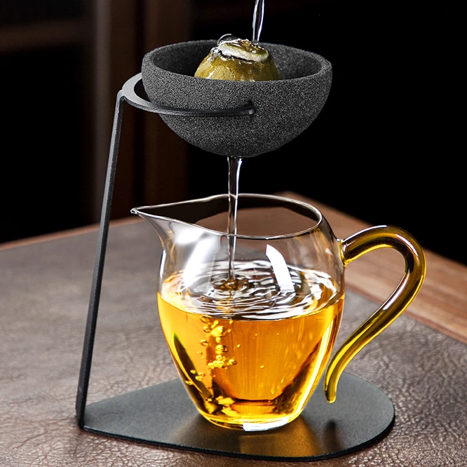 创意逍遥摇摆玻璃公道杯专用带茶滤无孔茶具分茶器高端导流杯