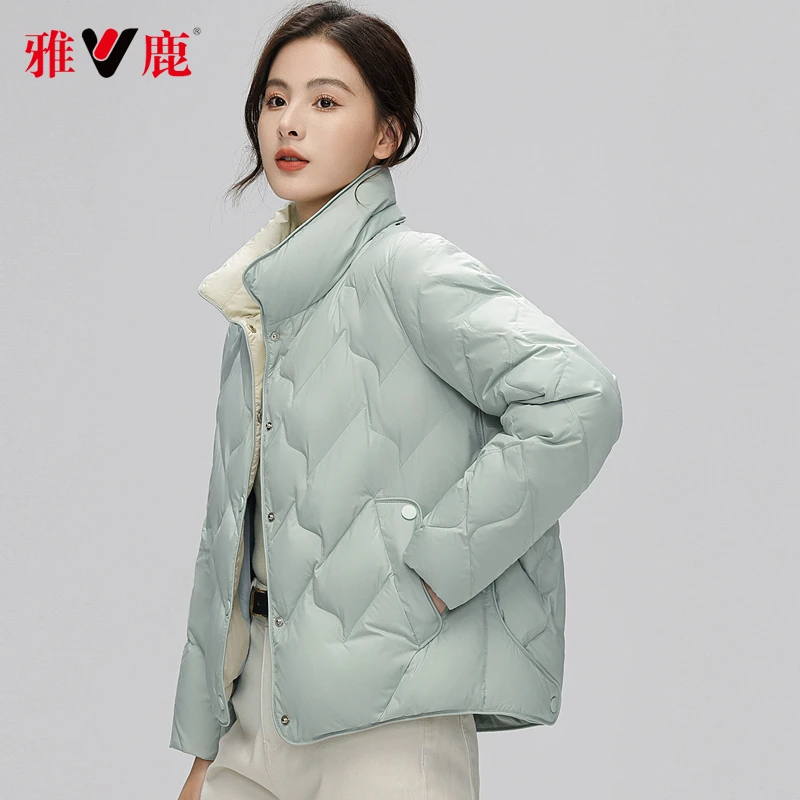 雅鹿轻薄羽绒服女款新款时尚防风保暖冬装鸭绒外套轻羽绒东北保暖